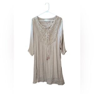INDIGO ROSE,Elegant Lace Detail Tunic,PXL
